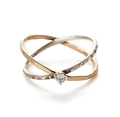 Sterling Crisscross Ring Gold Fill