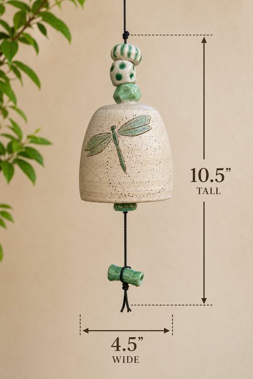 dragonfly-ceramic-bell-dimensions-10-5-inch-tall-4-5-inch-wide