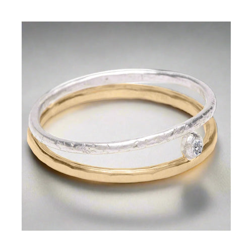 Everyday sterling silver and gold stacking ring