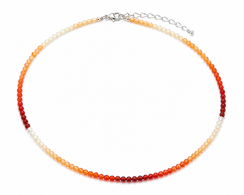 fire opal beaded necklace orange color tones