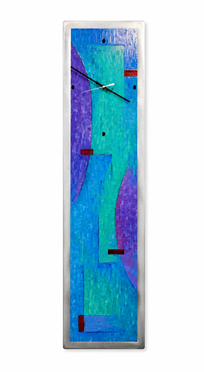 hand painted aluminum clock one of a kind