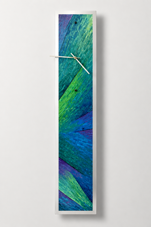 hand painted aluminum wall clock  