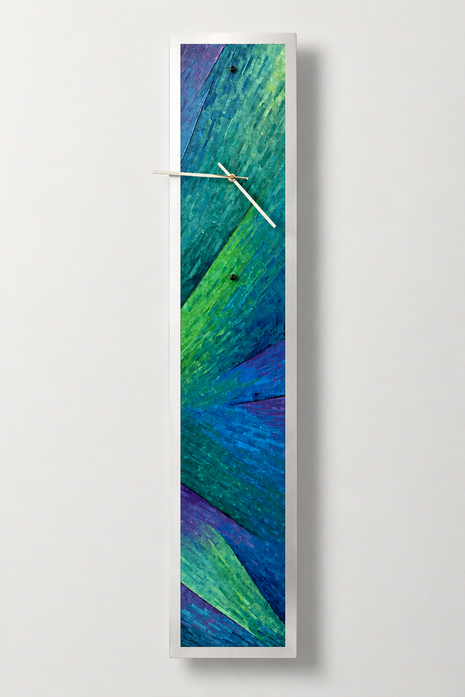 hand painted aluminum wall clock  