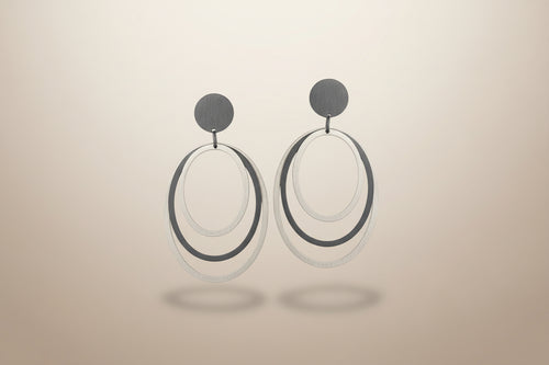 Sterling Silver 3 Oval Post Earrings