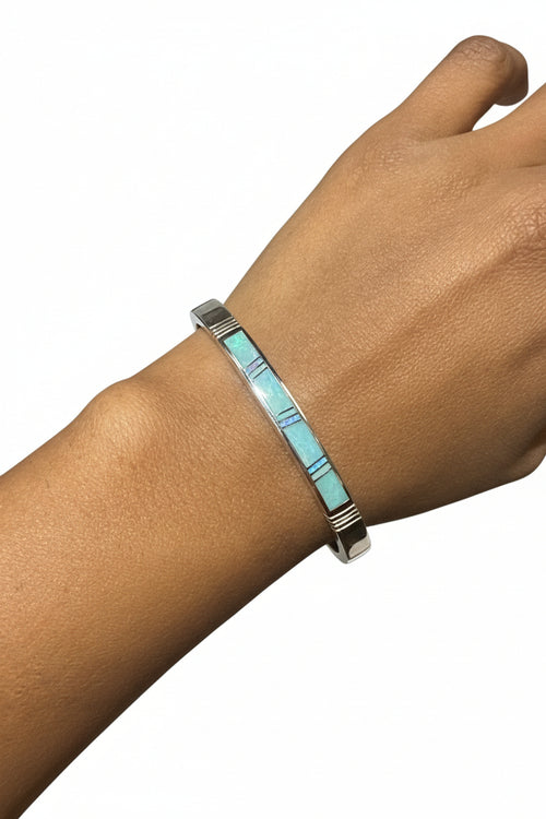Opal & Amazonite Cuff Bracelet - Navajo Made
