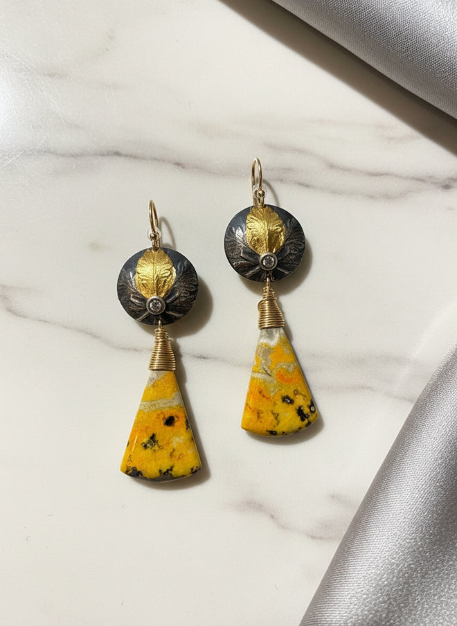 Bumble Bee Jasper Earrings - Handmade in Sedona Arizona