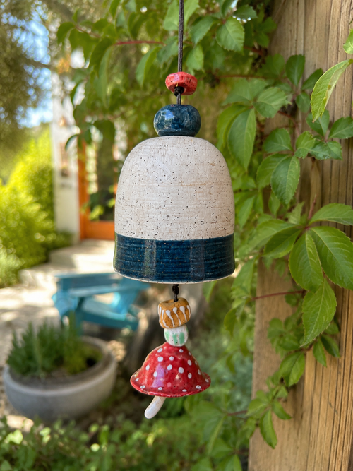 handmade ceramic bell for home and garden decor