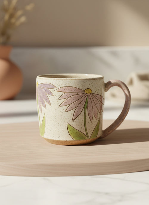 Handmade Ceramic Flower Coffee Mug