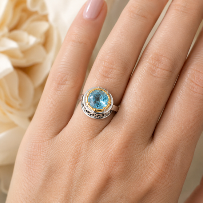 Blue Topaz Ring December Birthstone