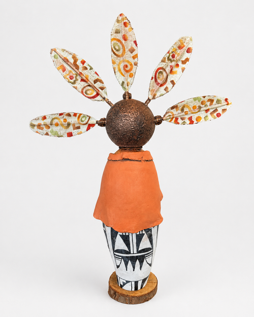 Back side of the kachina doll sculpture 