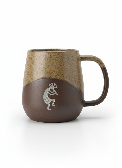 Handmade Mug made in Sedona 4"h x 4"w with Kokopelli Design