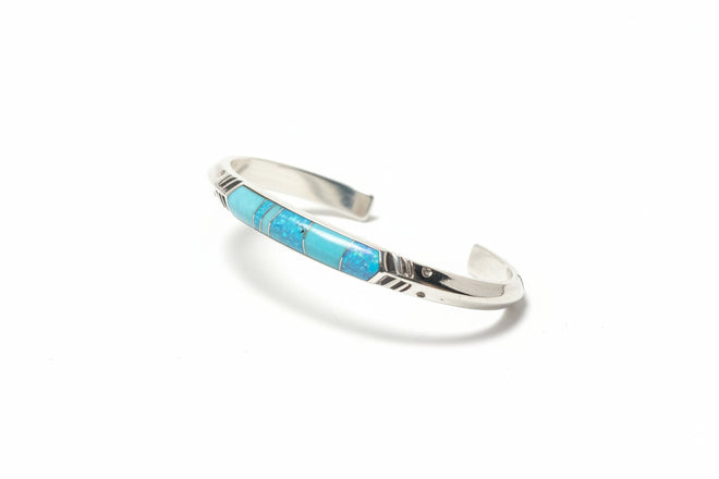 Opal & Amazonite Cuff Bracelet - Navajo Stone inlaid
