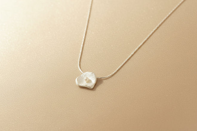 Sterling Silver Shell Pendant with Freshwater Pearl