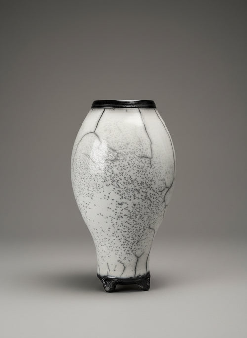 Naked Raku Pot by Bob Smith – 10.5”h x 6.5"w Hand-Thrown Vase