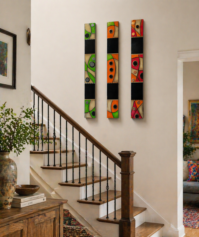 Red Color - Southwest Totems 20.5”h x 4”w by Julie Hemer