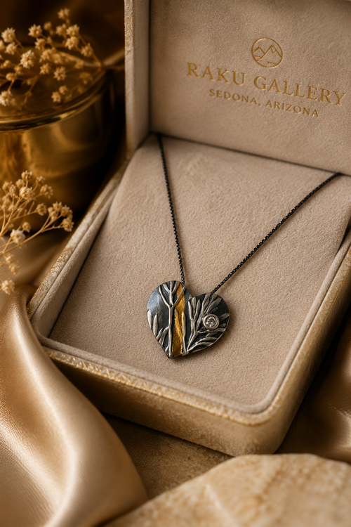 handmade sedona jewelry - handmade jerome az jewelry - heart necklace