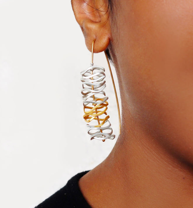 Swirl Earrings 20ct Gold Plated