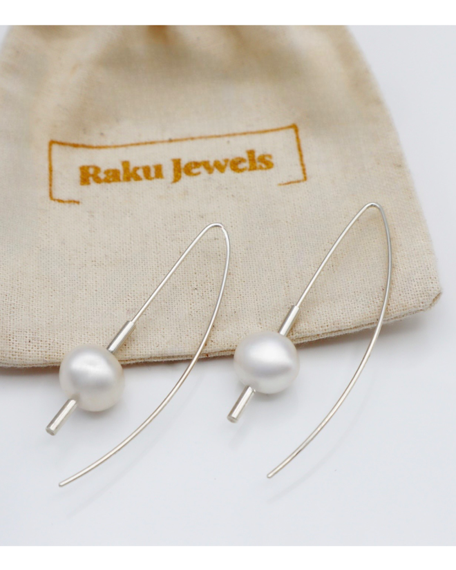 Sterling Silver Pearl Drop Earrings