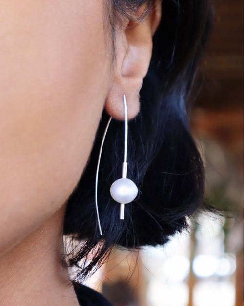 Sterling Silver Pearl Drop Earrings