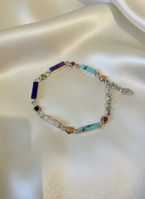 Multi Stone Link Bracelet
