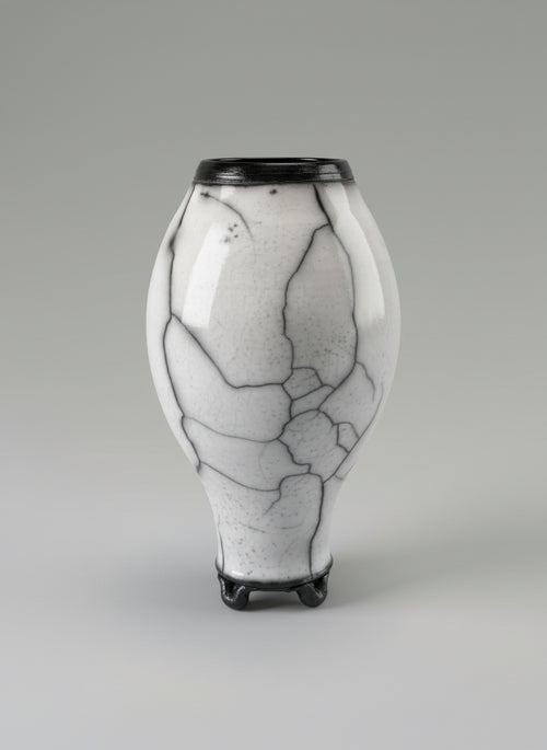 Naked Raku Pot by Bob Smith – 10.5”h x 6.5"w Hand-Thrown Vase