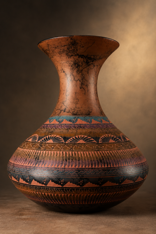 Samantha Willie Native American pottery vessel displayed as Southwestern home decor