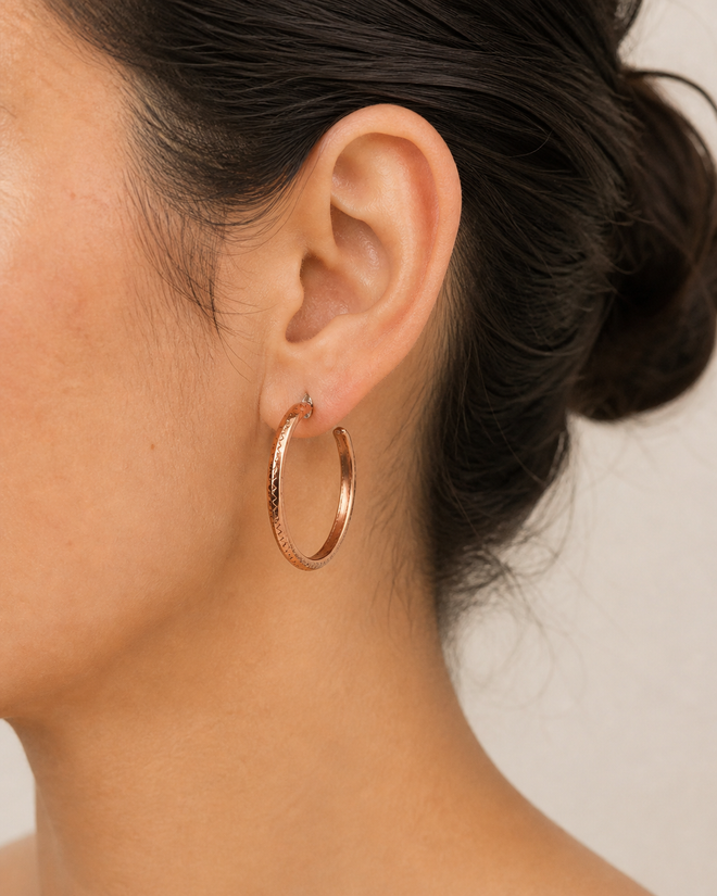 navajo copper half hoop earrings 1.2 inch size