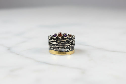 Handmade Multi-Sapphire Ring in Sterling Silver – One-of-a-Kind