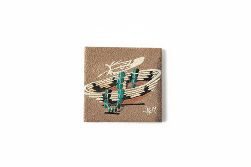 Sand painting by Navajo Artist Ben Mitchell 4x4