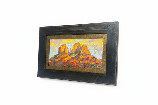 Sunset Shadows — Sedona AZ — Original Palette-Knife Oil on Wooden Panel