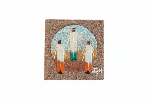 Sand painting by Navajo Artist Ben Mitchell 4x4