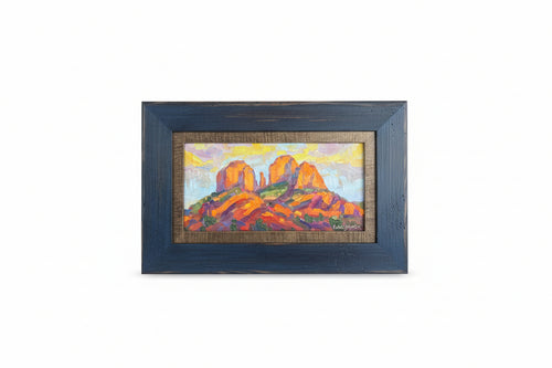 Sunset Shadows — Sedona AZ — Original Palette-Knife Oil on Wooden Panel