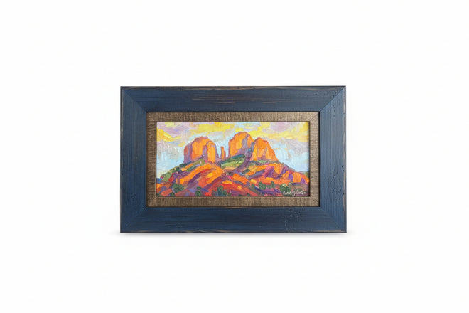 Sunset Shadows — Sedona AZ — Original Palette-Knife Oil on Wooden Panel