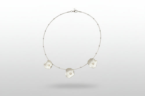 Sterling Silver Three Shell Pendant with Freshwater Pearls — Ocean‑Inspired Necklace