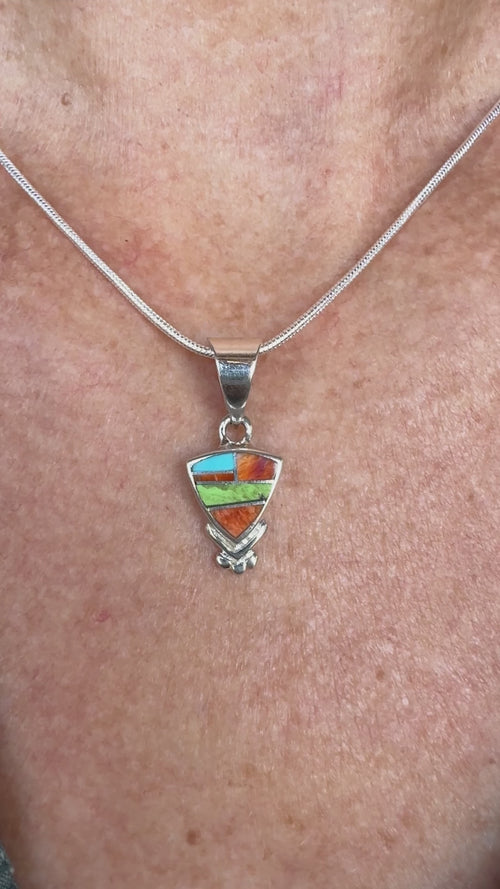 Sunrise Pendent - Turquoise, Spiny Oyster & Gaspetite