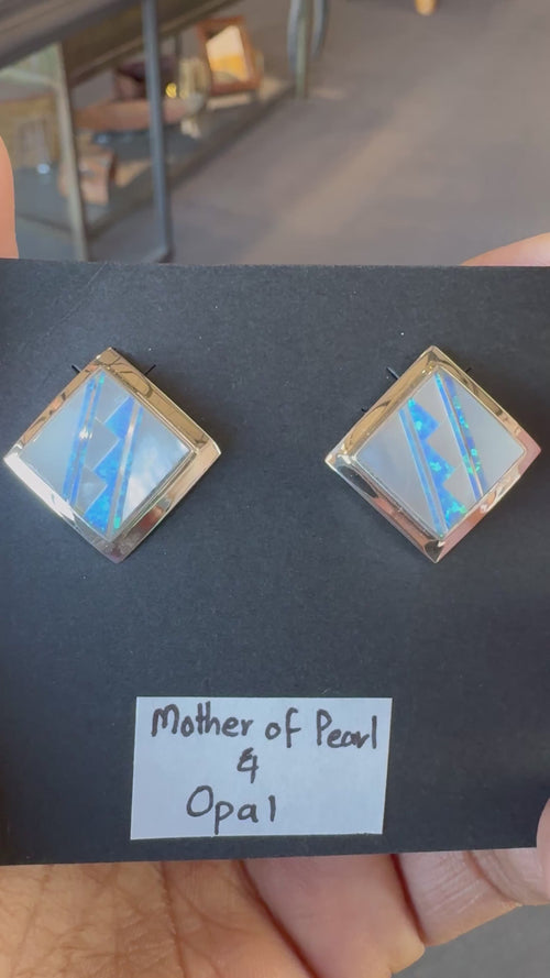 Mother of Pearl & Opal Earrings