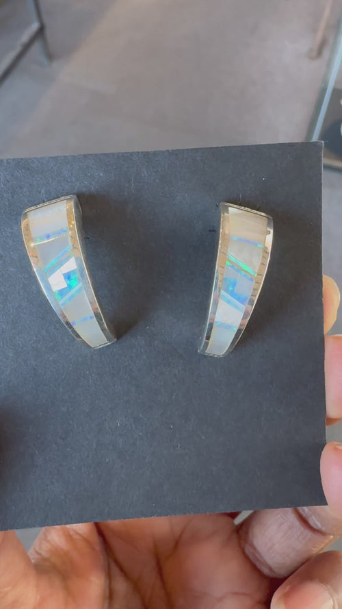 Mother of Pearl and Opal Earrings