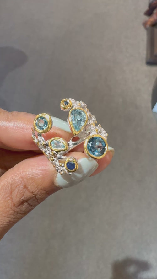 London Blue Topaz & Blue Sapphire Ring