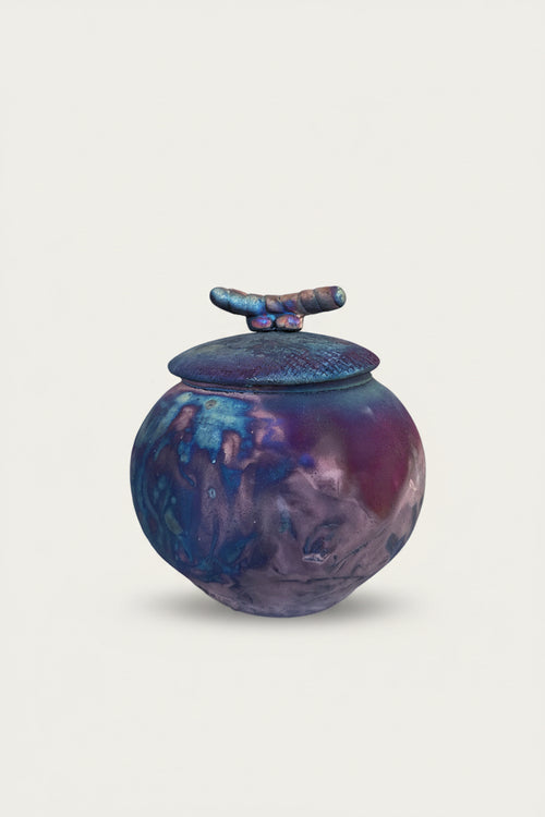 The Native American Style Raku Cremation Adult or Medium Urn 