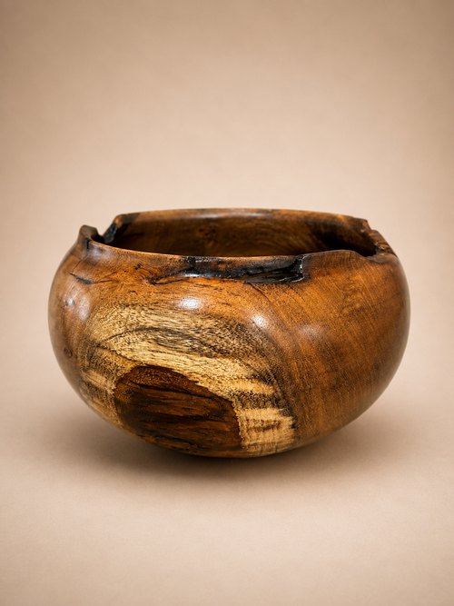Artisan mesquite wood art bowl handcrafted in Arizona for rustic luxury decor