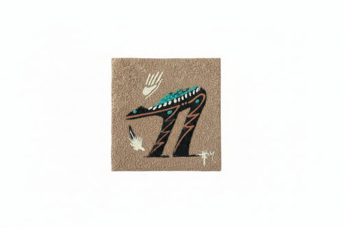 Sand painting by Navajo Artist Ben Mitchell 4x4
