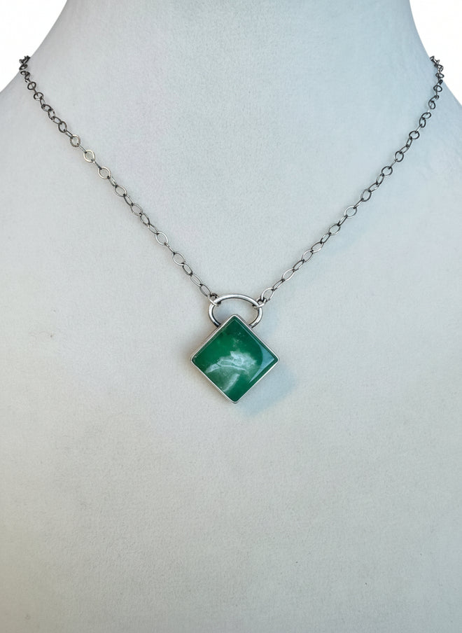 Square Chrysoprase Necklace
