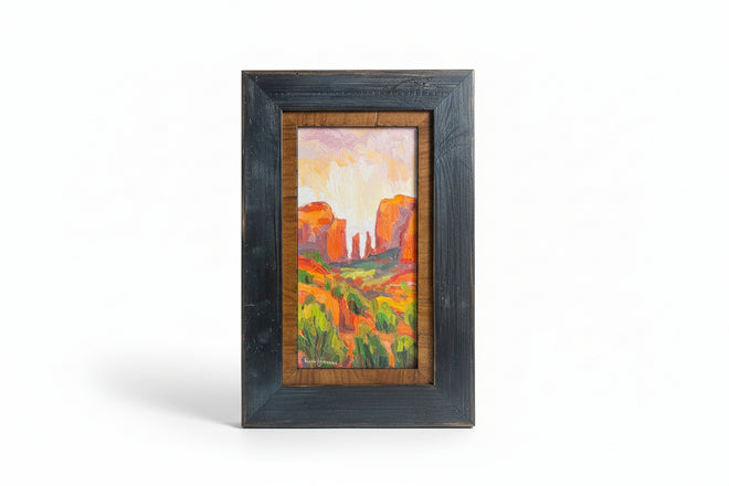 Hike up to Cathedral Rock — Sedona AZ — Original Palette-Knife Oil on Wooden Panel