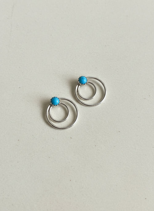 Round Turquoise Post Earrings