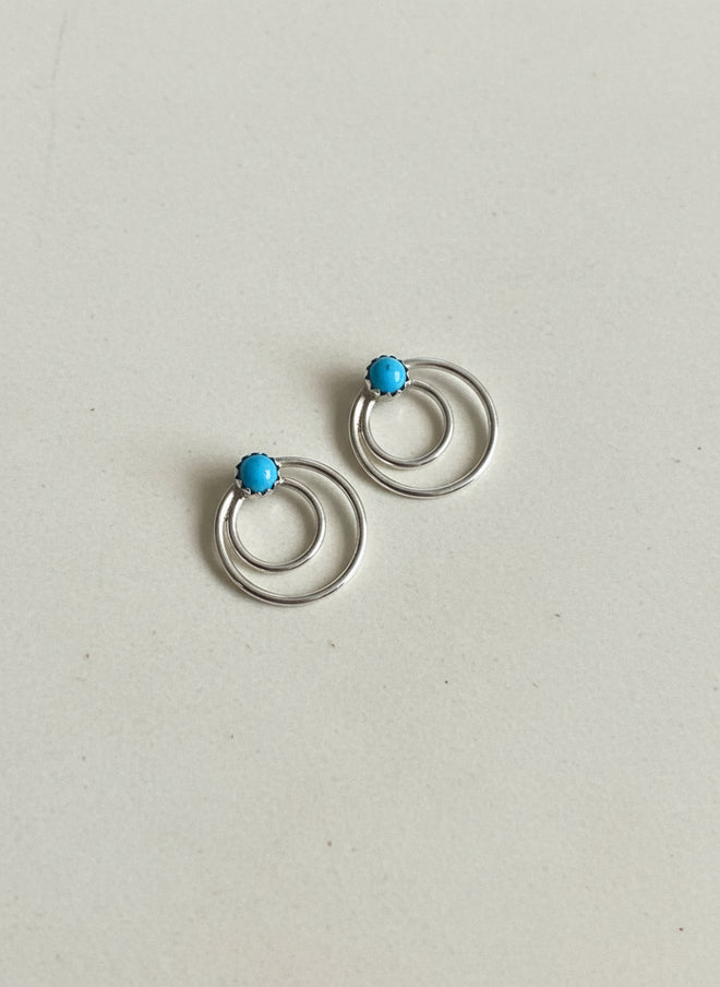 Round Turquoise Post Earrings