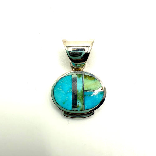 Sonoran Turquoise Pendant — Sterling Silver (Chain Included)