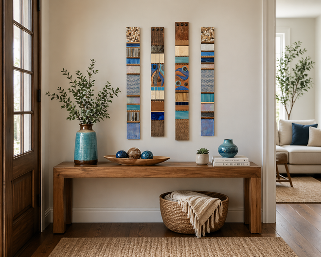 Southwest Totems 24.5”h x 3”w by Julie Hemer