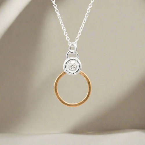 Sterling Silver & Gold-Filled Circle Necklace
