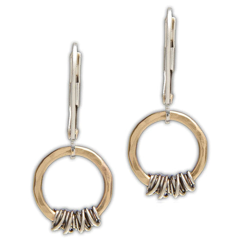 STERLING WRAPPED GOLDEN LINK EARRING
