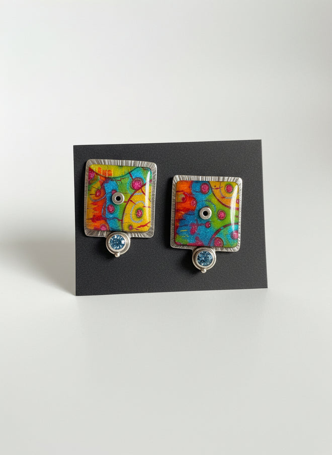 Blue Topaz Post Earrings